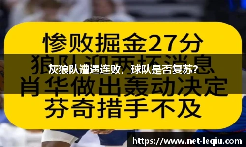 灰狼队遭遇连败,球队是否复苏?